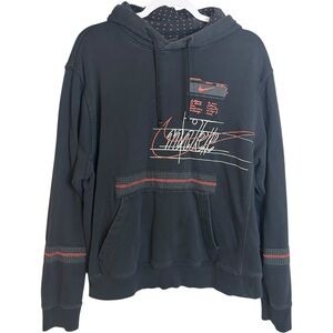 Nike Men’s Hoodie Black Orange Accents Size Medium Pullover Athletic Sweatshirt